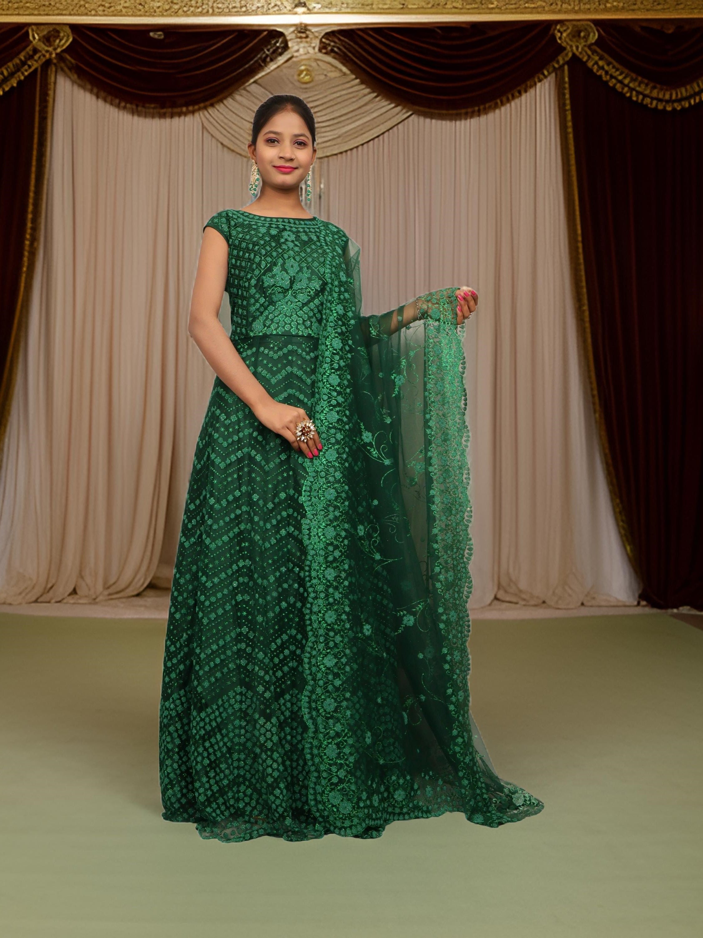 Gown with Glitter & Shimmery effect for Women by Shreekama