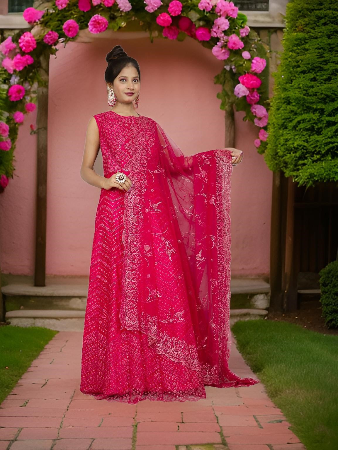Gown with Glitter & Shimmery effect for Women by Shreekama