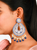 Jewels Chandbali Earrings for Women with Kundan Stones and Beads by Shreekama